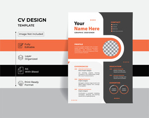 Professional CV Resume Layout for Corporate Job Application