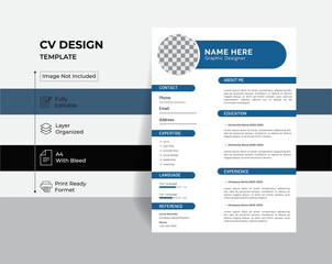 Professional CV Resume Layout for Corporate Job Application