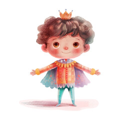 Fototapeta premium watercolor of prince white background (3)