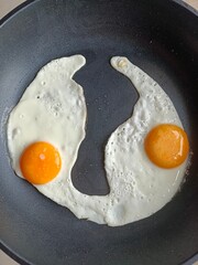 fried egg in a frying pan