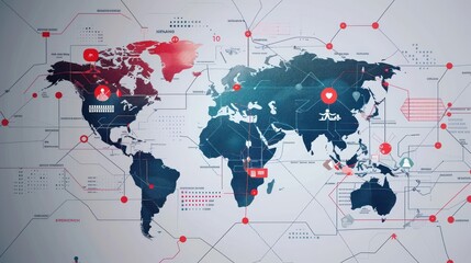 A detailed global health map with key health indicators for each country