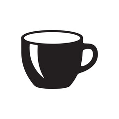 A black cup with white background