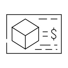 calculating cost of production line icon vector. calculating cost of production sign. isolated contour symbol black illustration
