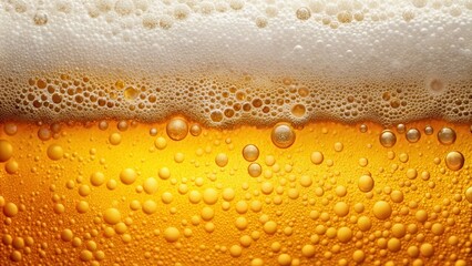 Close up of foamy beer texture, foam, beer, close up, bubbles, liquid, drink, refreshing, carbonation, frothy, alcoholic beverage, macro