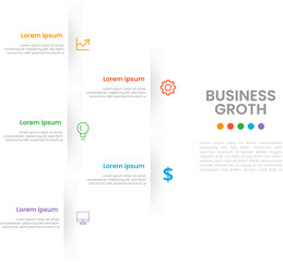 Steps business process infographic template design Vector Illustration