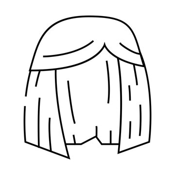 recommend clip art: wig or hairstyle stylist line icon vector. wig or hairstyle stylist sign. isolated contour symbol black illustration