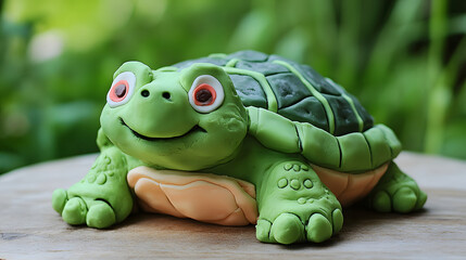 Fototapeta premium turtle birthday cake on the grass