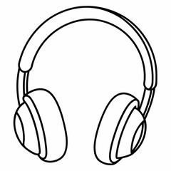 headphone line art  Silhouette Vector illustration
