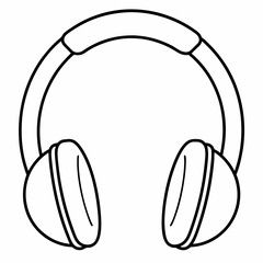 headphone line art  Silhouette Vector illustration
