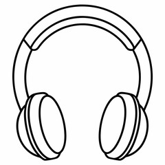 headphone line art  Silhouette Vector illustration
