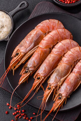 Tiger shrimp or langoustine boiled with spices and salt