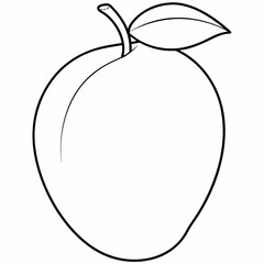 mango  line art  Silhouette Vector illustration
