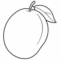 mango  line art  Silhouette Vector illustration
