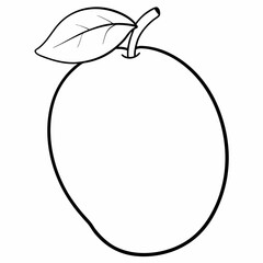 mango  line art  Silhouette Vector illustration
