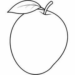 mango  line art  Silhouette Vector illustration
