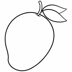 mango  line art  Silhouette Vector illustration
