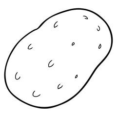 potato line art  Silhouette Vector illustration

