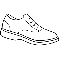 shoe line art Silhouette Vector illustration
