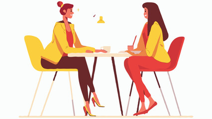 A corporate illustration of a man who teaches other people on white background