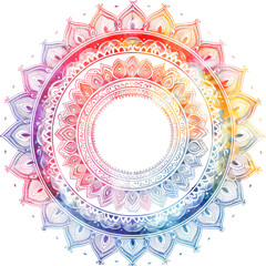 Intricate luxury colorful mandala with arabesque on a white background.