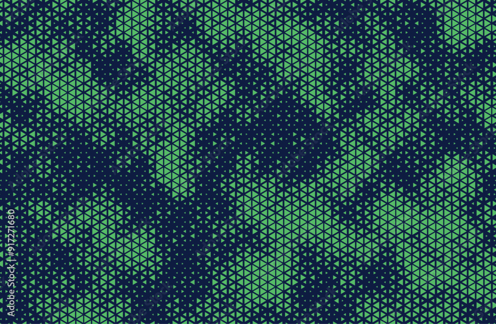 Aufkleber Triangular Halftone Texture Retrowave Vector Geometric Technology Abstract Background. Half Tone Triangles Retro Colored Pattern. Minimal 80s Style Dynamic Tech Structure Wallpaper