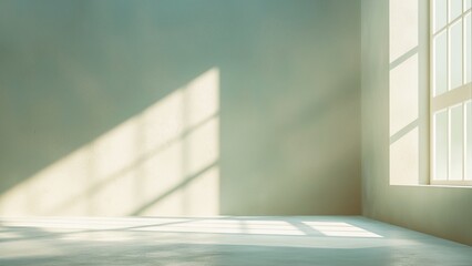 Obraz premium An empty room with window shadows. Vintage retro style