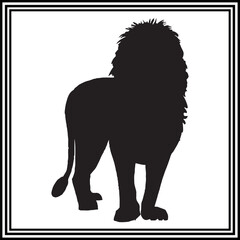 Obraz premium Lion black silhouette , lion vector .