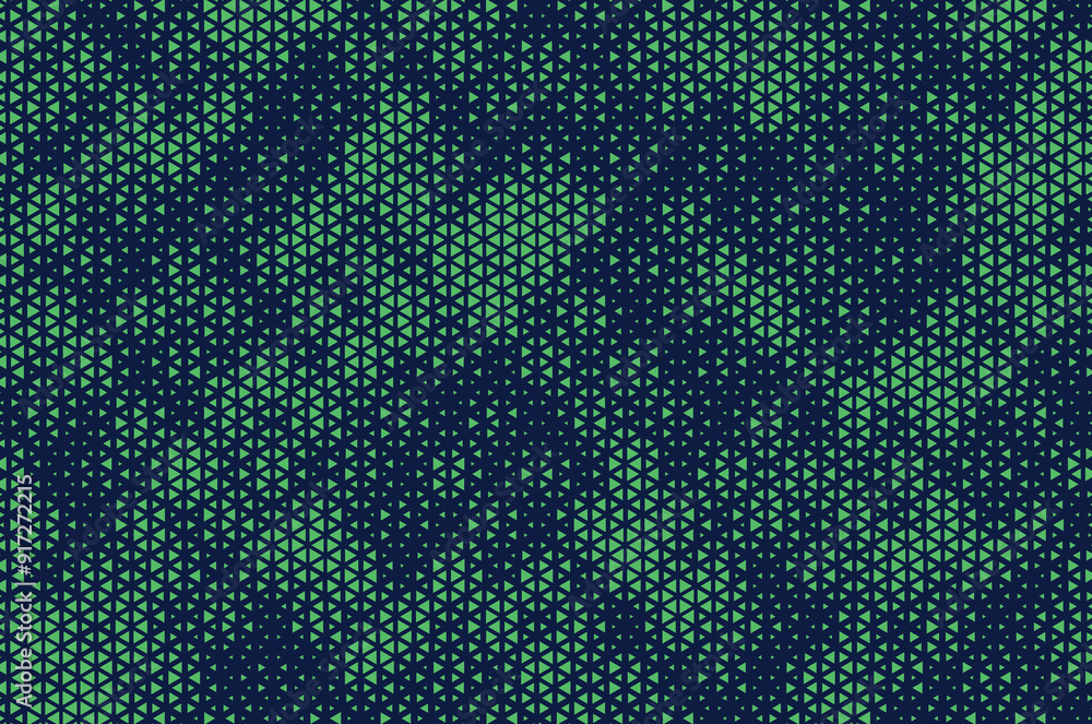 Poster Abstract background with red triangle dots. Triangle halftone geometric background. Halftone triangular retro 80s pattern. Minimal style retro dynamic wallpaper.