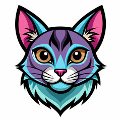 Aete de chat head art vector