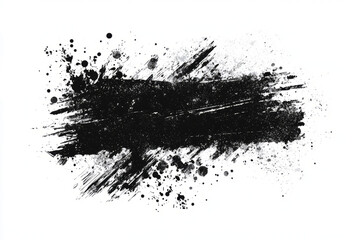 Black abstract texture with grainy, vintage dust and scratches tone, on clean white background.