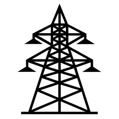 Of Power tower silhouette art Vector