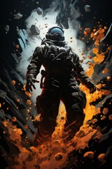 Fototapeta premium Futuristic Astronaut Explorations in Deep Space and Alien Worlds.