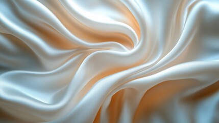 Close-up of white silky fabric with