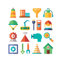 Obraz premium A set of construction tools icons vector design illustration template
