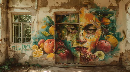 empty house wall with paintings