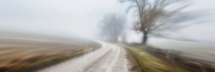 Blurred motion of an asphalt road on a cloudy day