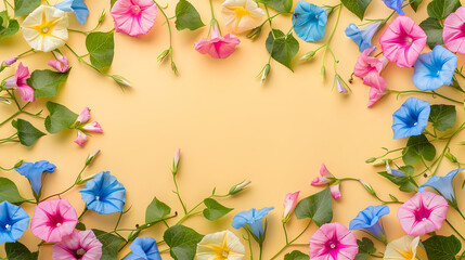 Morning glory flower background illustration