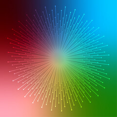 Colourful line art spark vector design