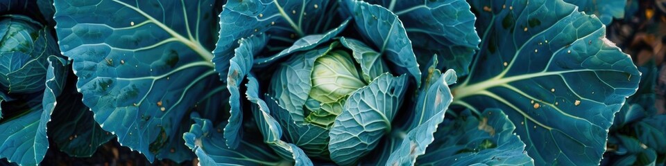 Obraz premium Cabbage growing on a plant