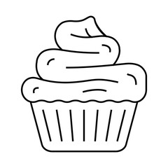 pancake with cream dessert line icon vector. pancake with cream dessert sign. isolated contour symbol black illustration