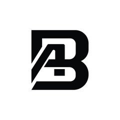 Letter Ab or Ba classic modern overlap logo idea