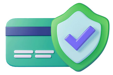 A credit card protected by a shield with a checkmark
