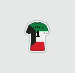 Get a sticker with a unique design of the Kuwait football jersey! A stylish and vibrant accessory for fans. Show your support for your favorite team! © vladimir