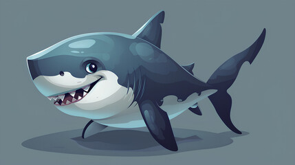 Fototapeta premium cute shark animation with smile