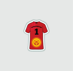 Get a sticker with a unique design of the Kyrgyzstan football jersey! A stylish and vibrant accessory for fans. Show your support for your favorite team!