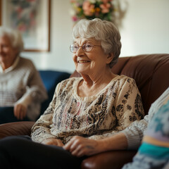 portrait of a senior woman, grandma with age care.
