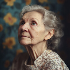 portrait of a senior woman, grandma with age care.