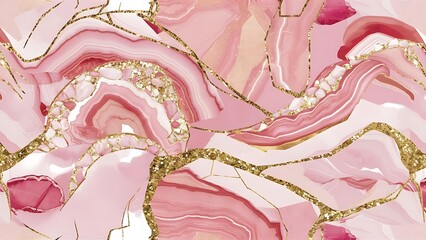 Pink background texture pattern marble gold watercolor abstract wallpaper light. Background stone pink texture pattern marble white paint glitter art seamless liquid agate top rose color print pastel