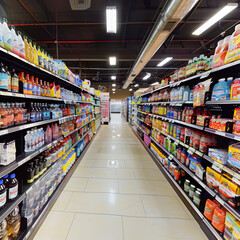 Fototapeta premium rack in shopping mall or supermarket