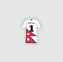 Get a sticker with a unique design of the Nepal football jersey! A stylish and vibrant accessory for fans. Show your support for your favorite team!